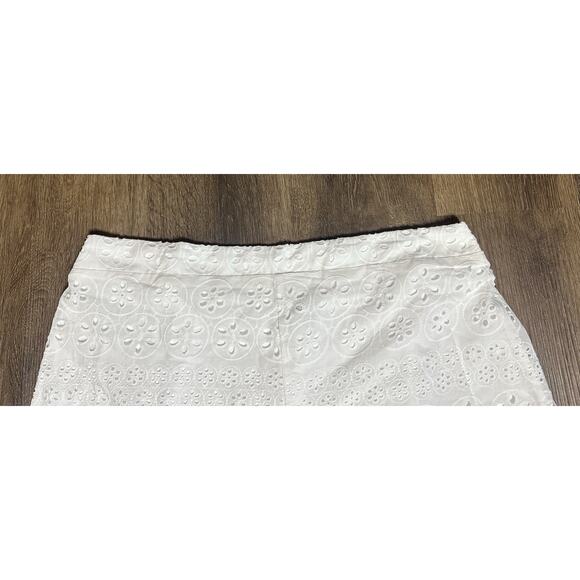 Parker & Rowe White Eyelet Lace Shorts Lined Summer Festival Elastic Waist Sz XL - Picture 2 of 9